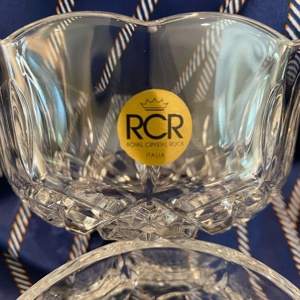 Italian Crystal Bowls - one large and two (2) small Royal Crystal Rock